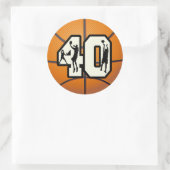 Nummer 40 Basketball Ronde Sticker (Tas)