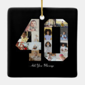 Nummer 40 Fotocollage Keramisch Ornament (Achterkant)