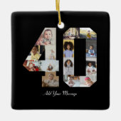 Nummer 40 Fotocollage Keramisch Ornament (Voorkant)