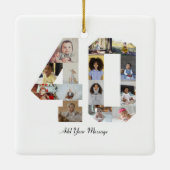 Nummer 40 Fotocollage Keramisch Ornament (Achterkant)