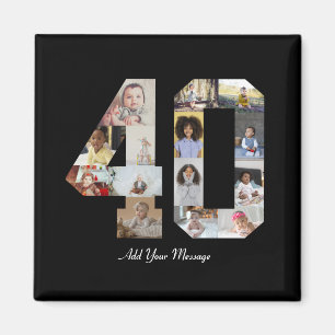 Nummer 40 Fotocollage Magneet