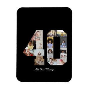 Nummer 40 Fotocollage Magneet