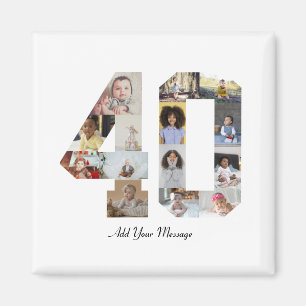 Nummer 40 Fotocollage Magneet