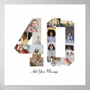 Nummer 40 Fotocollage Poster