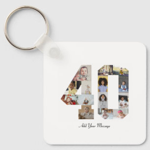 Nummer 40 Fotocollage Sleutelhanger