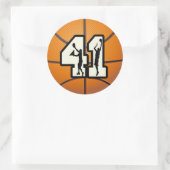 Nummer 41 Basketball Ronde Sticker (Tas)