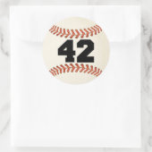 Nummer 42 Baseball Ronde Sticker (Tas)