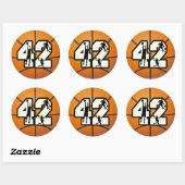 Nummer 42 Basketball Ronde Sticker (Vel)