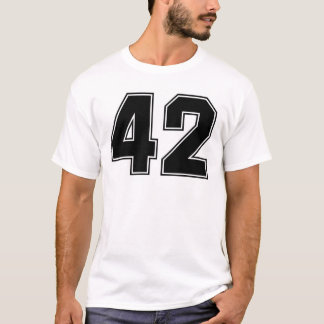 Nummer 42 voor- en achterzijafdruk t-shirt