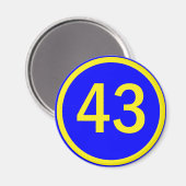 Nummer 43, in een cirkel magneet (Voorkant / Achterkant)