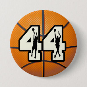 Nummer 44 Basketball Ronde Button 7,6 Cm