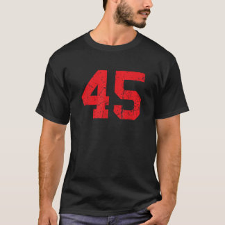 Nummer 45 Sporttrui Rood Distressed Luc T-shirt