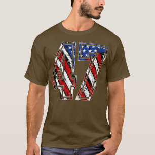 Nummer 47 Red White en Blue American Flag 47 Jers T-shirt