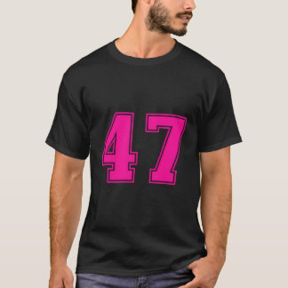 Nummer 47 roze sport fan jersey nummer t-shirt
