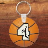 Nummer 4 Basketball en speler Sleutelhanger (Voorkant)