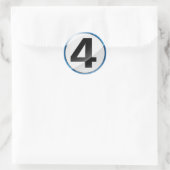 Nummer 4 blauwe sticker (Tas)