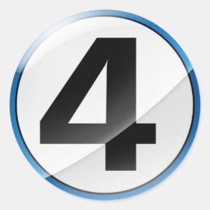 Nummer 4 blauwe sticker