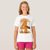 Nummer 4 Herfst Herfst Thanksgiving Thema 4 jaar o T-shirt (Voorkant volledig)