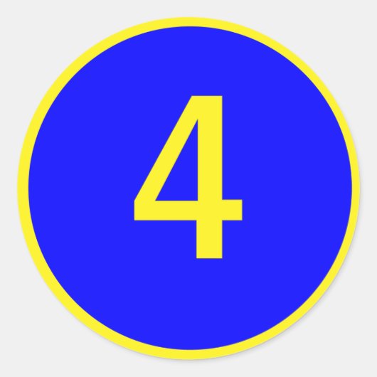 nummer 4 in een cirkel ronde sticker (Voorkant)