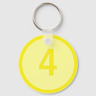 nummer 4 in een cirkel sleutelhanger