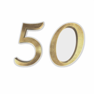 Nummer 50 Faux Gold 50ste Jubileum Sticker