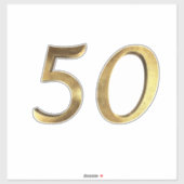 Nummer 50 Faux Gold 50ste Jubileum Sticker (Vel)