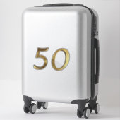 Nummer 50 Faux Gold 50ste Jubileum Sticker (Koffer)
