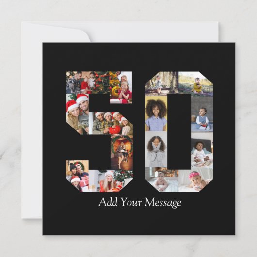 Nummer 50 Fotocollage Aankondiging (Voorkant)