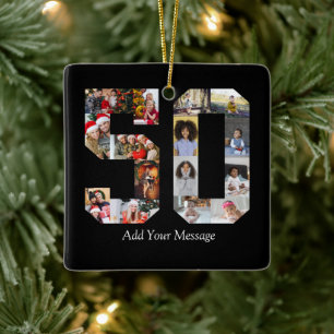 Nummer 50 Fotocollage Keramisch Ornament