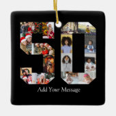 Nummer 50 Fotocollage Keramisch Ornament (Voorkant)