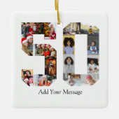 Nummer 50 Fotocollage Keramisch Ornament (Voorkant)