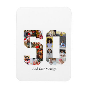 Nummer 50 Fotocollage Magneet