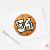 Nummer 54 Basketball Ronde Sticker (Envelop)