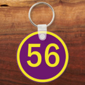 nummer 56 in een cirkel sleutelhanger (Voorkant)