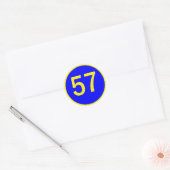nummer 57 in een cirkel ronde sticker (Envelop)