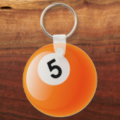 NUMMER 5 BILLIARTS BALL SLEUTELHANGER (Voorkant)