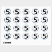 Nummer 5 blauwe sticker (Vel)