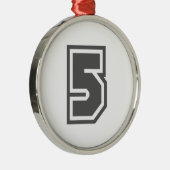 Nummer 5 metalen ornament (Rechts)