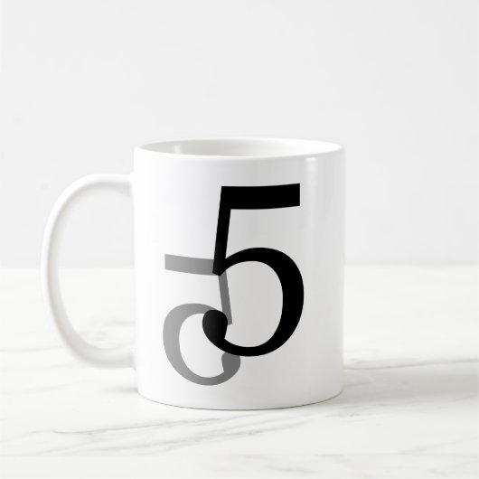 Nummer 5 Mok Aantal Vijf Grafische Mok Wiskunde Lo (Links)