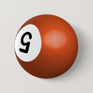 Nummer 5 Oranje Pool Ball Button