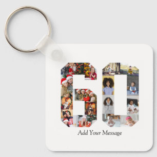 Nummer 60 Fotocollage Sleutelhanger