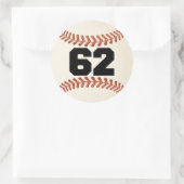 Nummer 62 Honkbal Ronde Sticker (Tas)