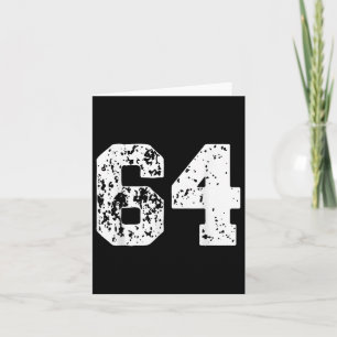 Nummer 64 Wit Beste Clic College Stijl Verjaardag Kaart