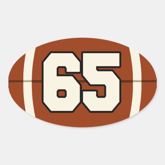 Nummer 65 Football Sticker (Voorkant)