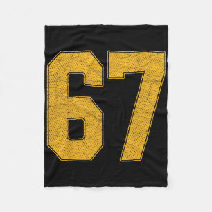 Nummer 67 genummerd uniform sportteam shirt 67e fleece deken