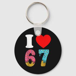 Nummer 67 Ik hou van Zes Zeven Clic 6 7 67 Meme Ko Sleutelhanger