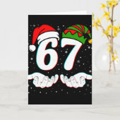 Nummer 67 Matching Six Seven 6 7 Meme 6-7 Kerstmis Kaart (Gele Bloem)