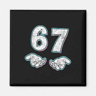 Nummer 67 Overeenkomen Six Seven 6 7 Meme 6-7 Hall Magneet