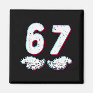 Nummer 67 Overeenkomen Six Seven 6 7 Meme 6-7 Hall Magneet