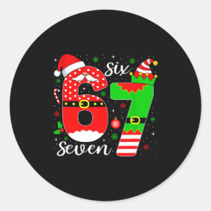 Nummer 67 Overeenkomen Six Seven 6 7 Meme 6-7 Kers Ronde Sticker